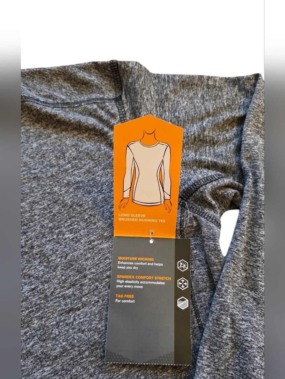 Avia Medium NWT Gray  Long Sleeve Brushed Running Athletic Shirt - Picture 4 of 9